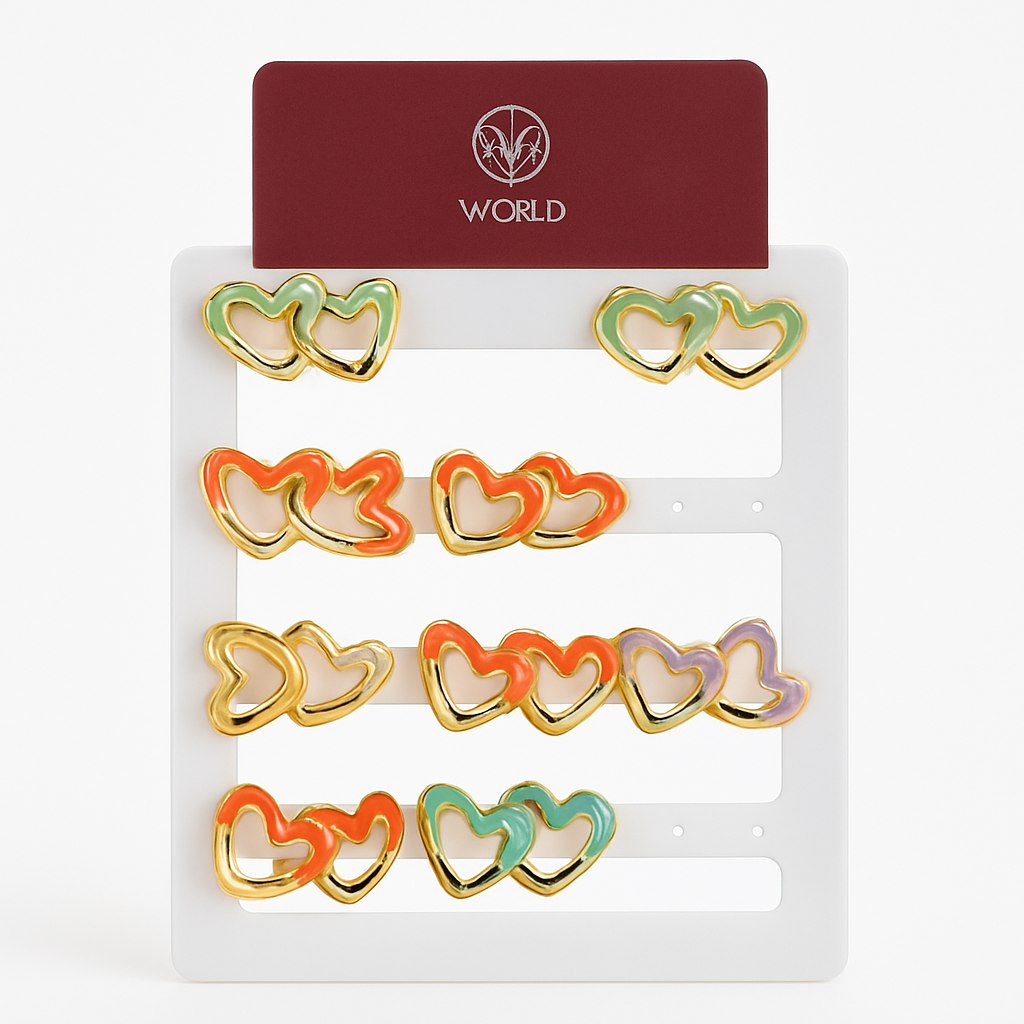 Pendientes de Corazón Colores Dorados