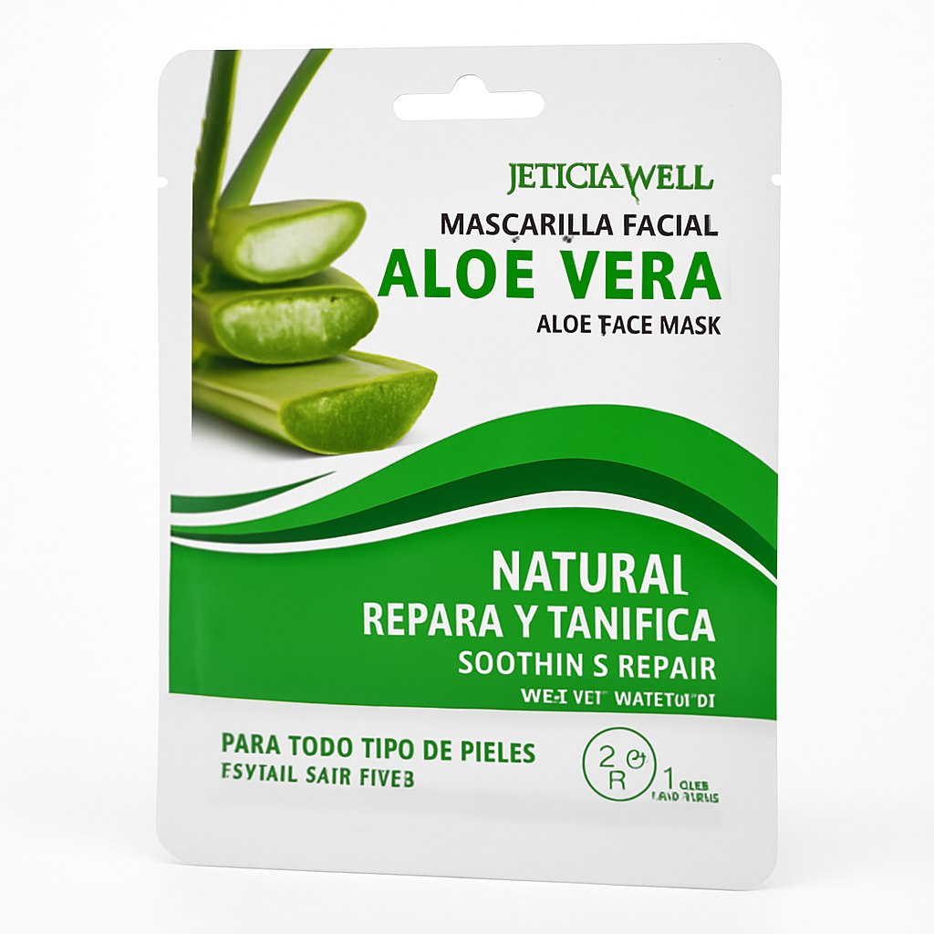 Mascarilla Facial Aloe Vera Leticia Well Reparadora y Tonificante