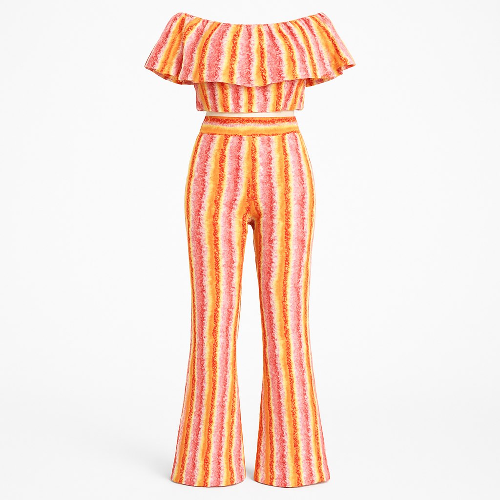 Conjunto Arcoíris de Top y Pantalón para Mujer