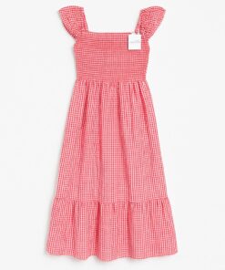 vestido-largo-vichy-rosa-con-manga-fruncida