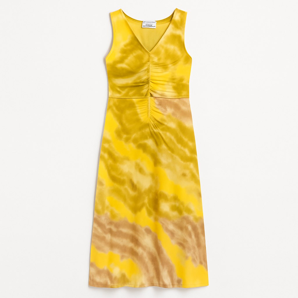Vestido largo tie-dye Mariluz en amarillo, talla única