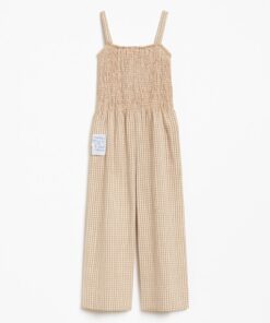 Mono trivan estampado vichy beige para mujer