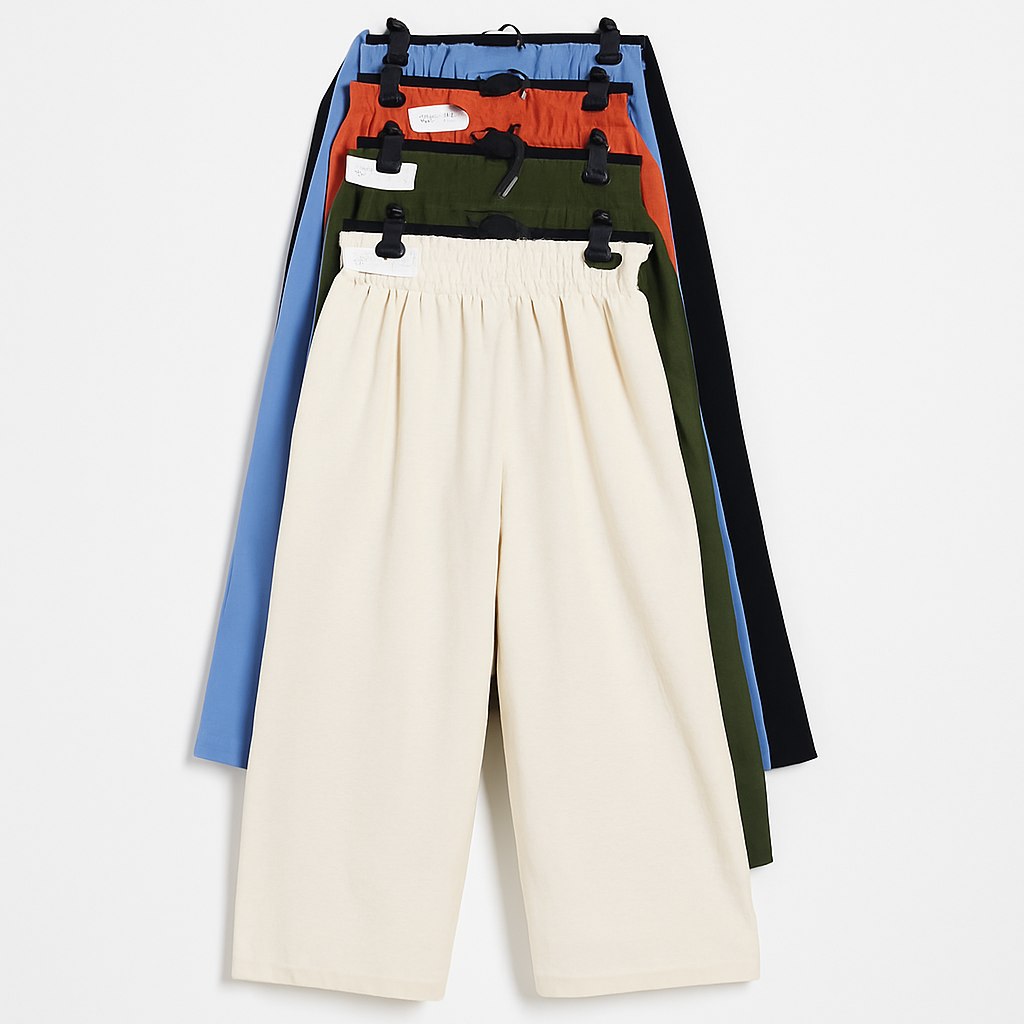 Pantalón ancho mujer con cintura fruncida Mariangeles