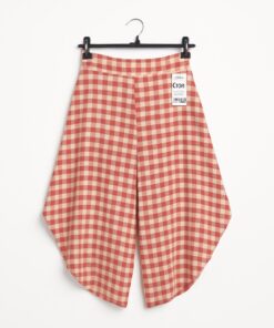 Pantalón culotte estampado de cuadros vichy