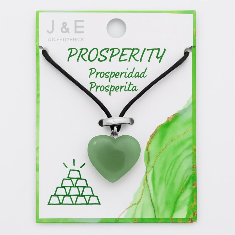 Collar de corazón verde de prosperidad