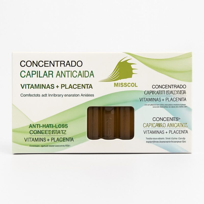 Ampollas Anticaída Capilar Misscol con Vitaminas y Placenta